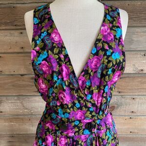 Dawn Joy Fashions Floral Sleeveless Maxi Dress Size 13 EUC